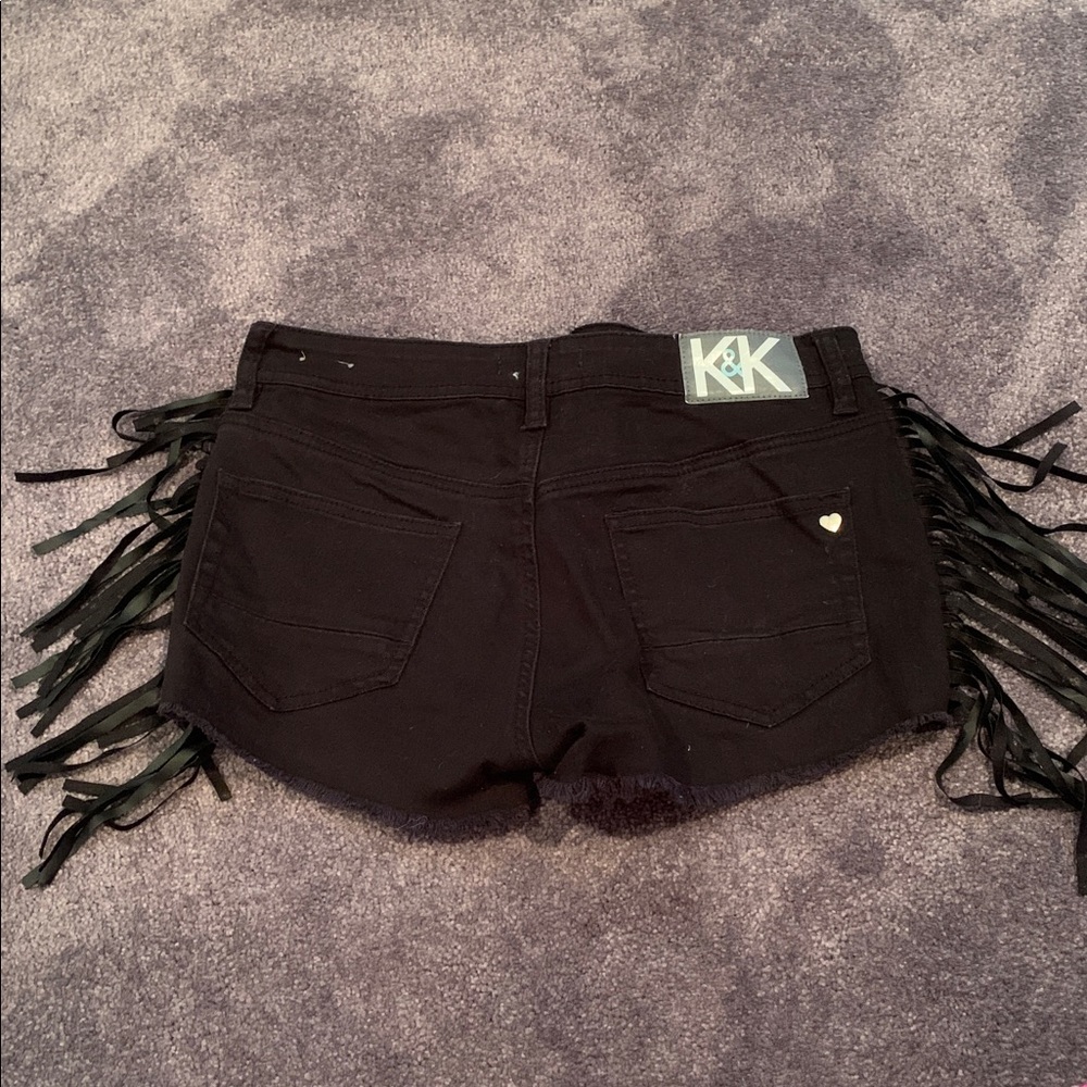Black Fringe Women Shorts - Picture 6 of 7